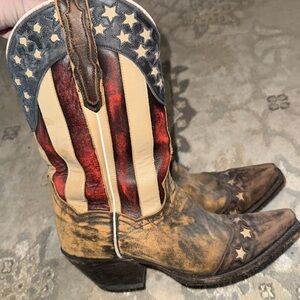 Dan Post Liberty Women’s American Flag Cowboy Boots size 6.5 red white blue